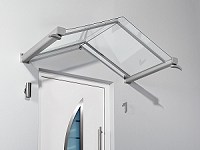 Vordach günstig Acryl-Glas Vordächer Aluminium Giebelvordach Aluvordach mit Seitenteil